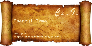 Csernyi Irma névjegykártya