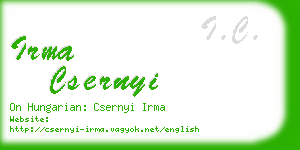 irma csernyi business card